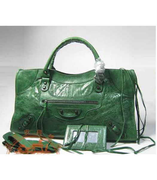 Custodia in pelle di Balenciaga Giant City Top Handle Bag Verde